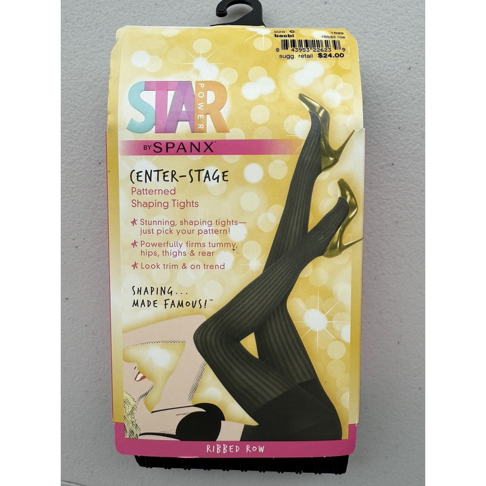 Star Power By Spanx Patterned Shaping Tights Black Size C 140-180 lbs. ‎ M1